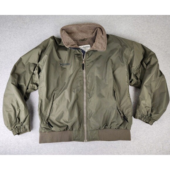 Columbia Other - Columbia Jacket Mens XL Olive Green Full Zip Bomber Fleece Lined Coat Vintage